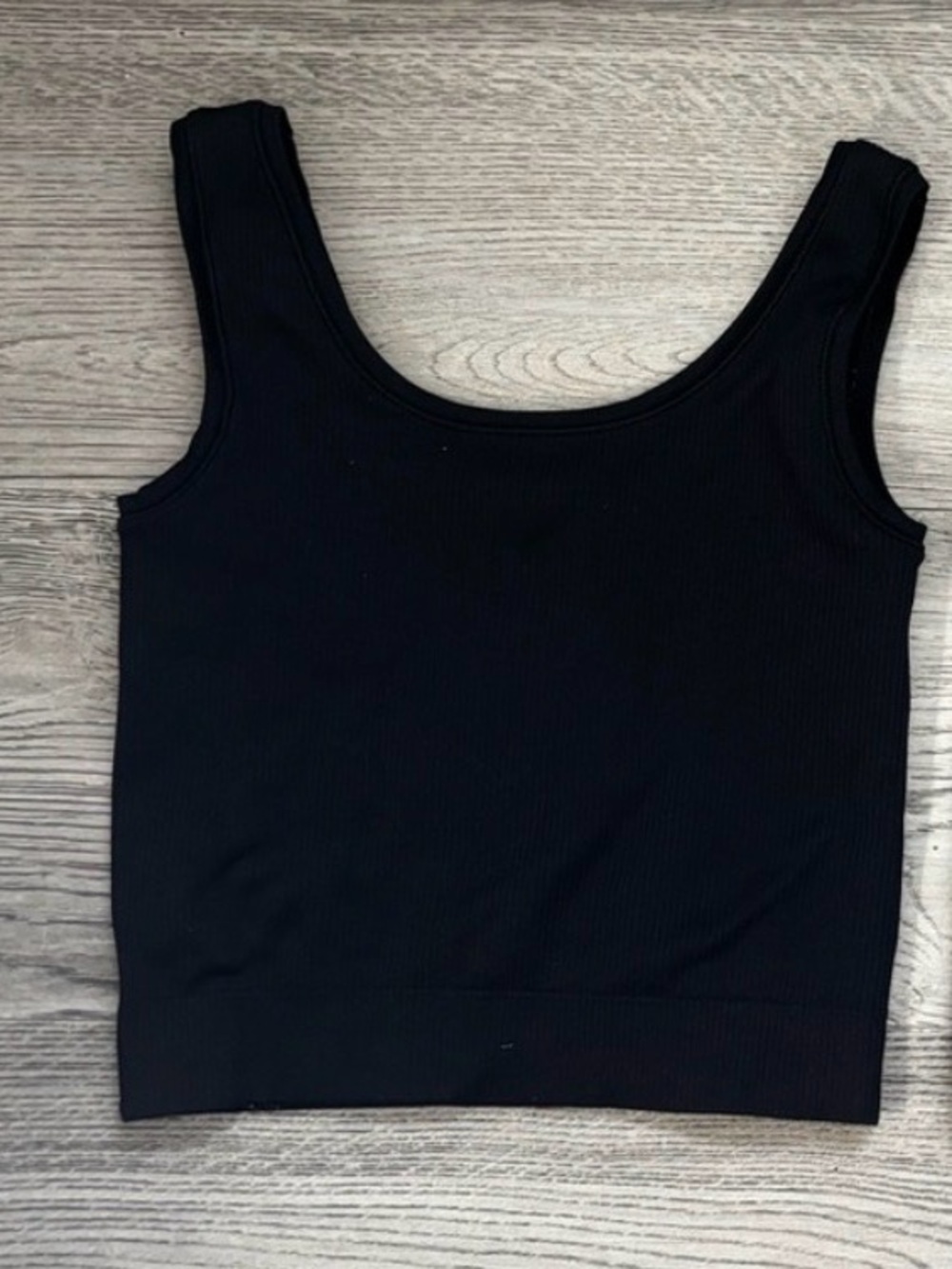 Athleta Girl Ribbed Crop Tank Top Black Size M